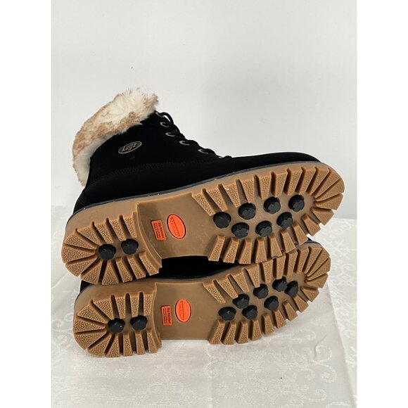 Lugz Womens Rucker Hi Fur Slip Resistant Black/Cream Boots Size 7.5 M - Picture 6 of 6